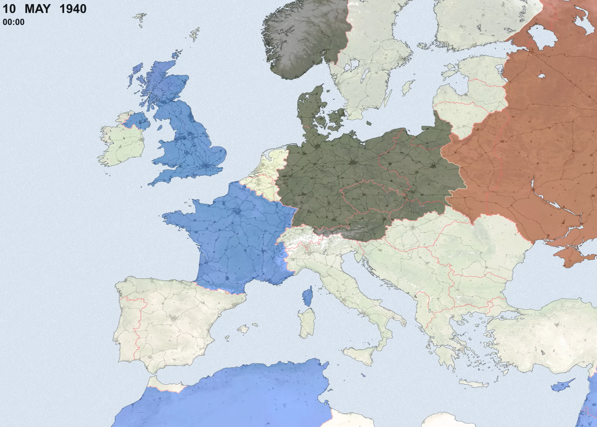 May 10 Pre Invasion Europe Map